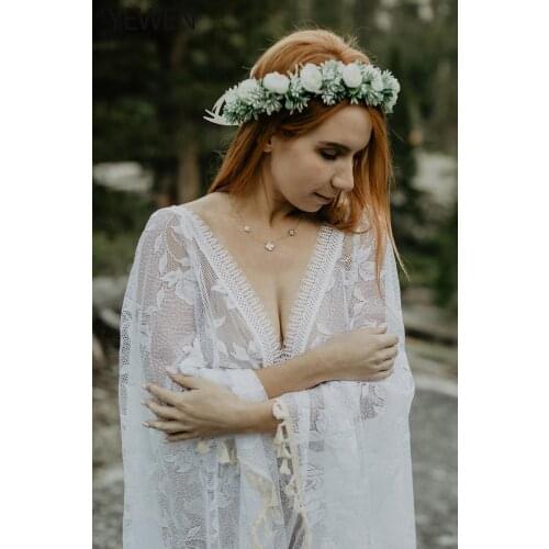 Elegant V Neck Maternity Dress for Photoshoot Strech Lace Dress Outside Beach Photo Shooting Dresses 2021 New YEWEN