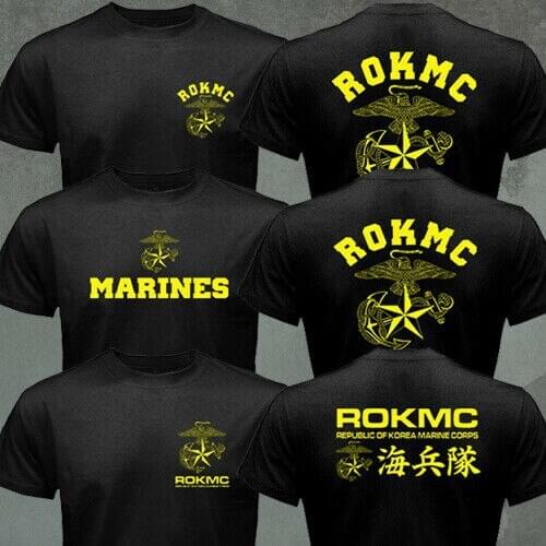 ROKMC Republic of South Korea Marine Corps Navy Military Army Men T-shirt Short Casual 100% COTTON O-Neck Shirts