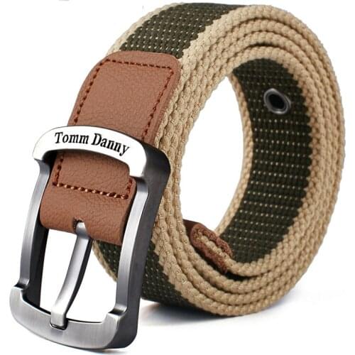 Men Women Canvas Belt Casual Pants Belt Korean Student Pin Buckle Youth Military Training Belt Outdoor