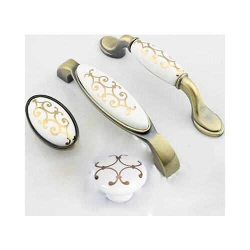 Jinhua ceramic handle classic American European cabinet wardrobe antique drawer wooden door handle modern minimalist