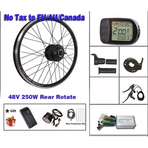 Electric Bicycle Conversion KIt Rear Rotate 48V 250W 20'' 24'' 26'' 27.5'' 29'' 700C Bicycle hub Moto for EBike