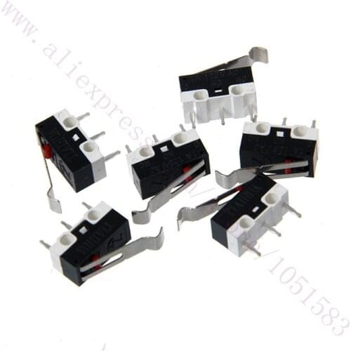 10pcs Limit Microswitch With Three Straight Legs Mouse Side Key Momentary Micro Limit Switch 1A/125VAC For MK MK7/ MK8