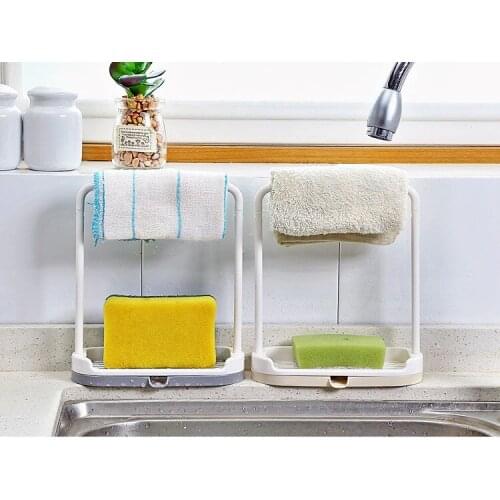Kitchen countertop storage rack dishcloth dishcloth drainage shelf non perforated towel cloth shelf dishcloth hanger