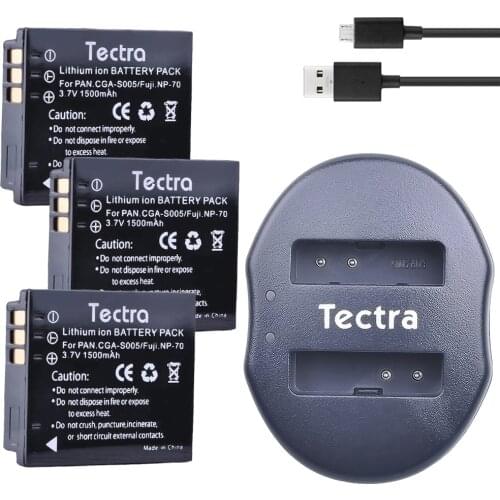 3pc 1500mAh CGA-S005E CGA-S005 S005E Li-ion Battery+Dual Charger for Panasonic Lumix DMC-LX1 LX2 LX3 BCC12 For FUJI NP-70 DB60