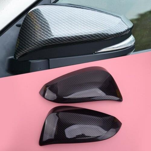 1 Pair Side Wing Rearview Mirror Cover Trim Cap Car Plastic Carbon Fiber Style Fit For Toyota RAV4 2013 2014 2015 2016 2017 2018