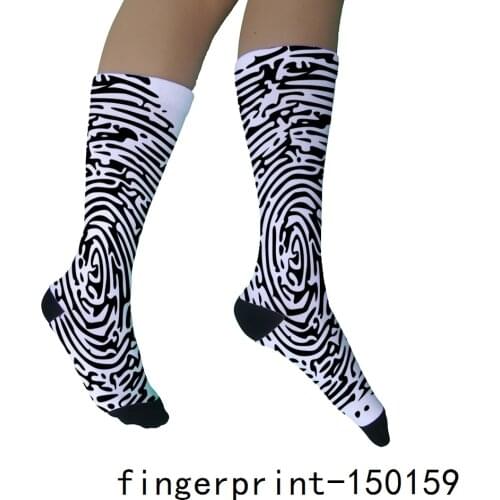 New fashion Long Socks with print Black and White Design Not Sublimation