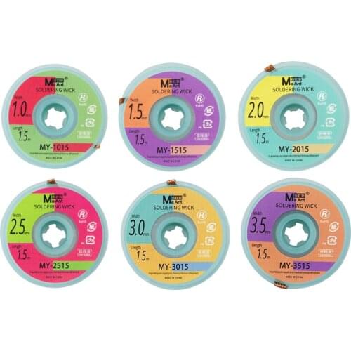 Ma-Ant 1.0/1.5/2.0/2.5/3.0/3.5mm Solder Wick Remover Desoldering Wire Desoldering Braid BGA Soldering Suction wire 10pcs/lot