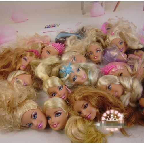 5pcs/lot Original Doll Head Mix Different Style Blond Brown Hair DIY Accessories For Barbie Doll Collection Birthday Gift