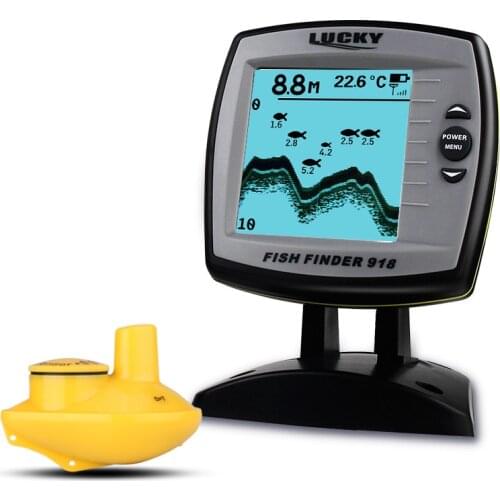 Lucky fish finder FF918-WS for fishing 0.6-73 meter wireless sonar depth 125kHz Sonar Frequency deeper fishfinder english