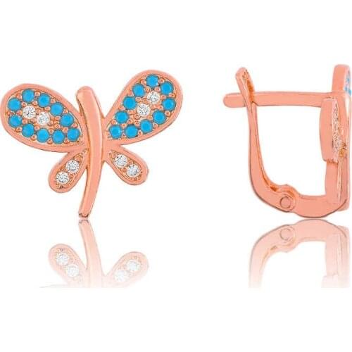 Silverlina Silver Blue Butterfly Earrings