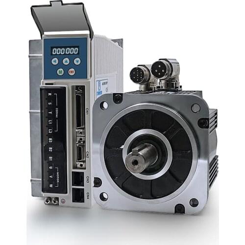 High Voltage 1.5KW 220V Servo Motor and Drive Set 3 Phase 7.5N.m 6A Size130mm Nema52