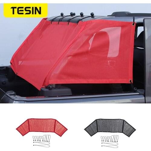 TESIN 4 Door Rear Trunk Sunshade Mesh Cover Sun Visor Anti UV Protection for Jeep Wrangler JL 2018 2019 Car Exterior Accessories