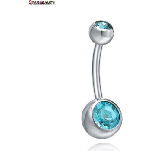 Starbeauty 2pcs/lot Crystal Navel Piercing Nombril Sexy Belly Button Rings Industrial Belly Piercing Ombligo Body Jewelry Women