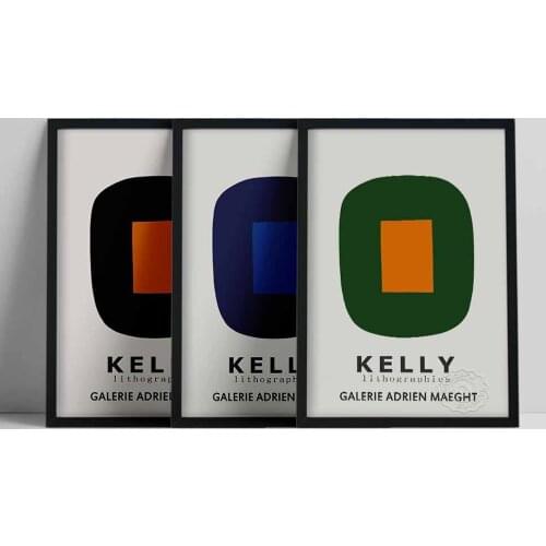 Ellsworth Kelly exhibition poster, Ellsworth Baden Baden print, Los Angeles California, Art Exhibition poster, Ellsworth Kelly