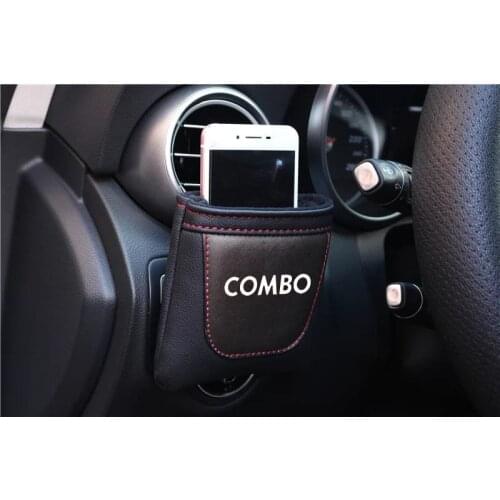 Clip on Air Outlet Car Air Vent Stow Tidy Storage Pu Leather Bag Coin Bag Case Car Phone Holder For Opel Combo