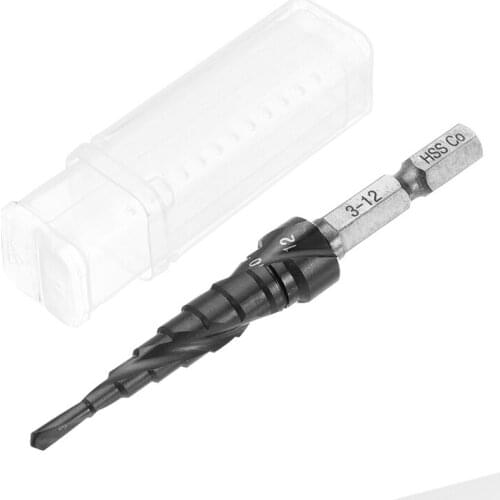 1PC HRC89 AlTiN Coating Step Drill Bit 3-12mm HSS M35 Cobalt Step Cone Drill Bit Hole Cutter