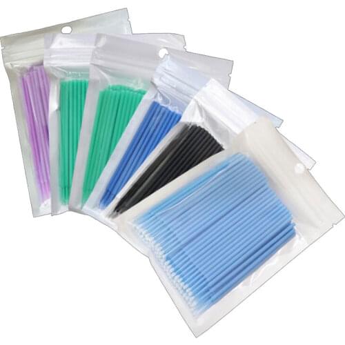 100Pcs Disposable MicroBrush Grafting Eyelashes Individual Lash Removing Swab Micro Brush For Eyelash Extension Tools