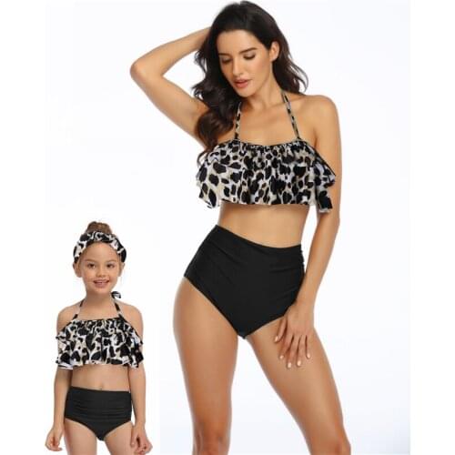 2020 Family Matching Swimsuit Mother Daughter Bikini Swimwear Women Children Kid Beach Womens Swim Wear Tankini Maillot De Bain