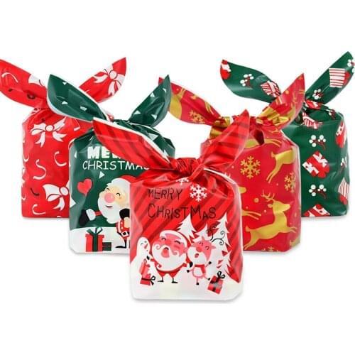25pcs Santa Candy Gift Bag Merry Christmas Decorations for Home New Year 2021 Noel Kids Presents Packing Pouch Navidad Natal
