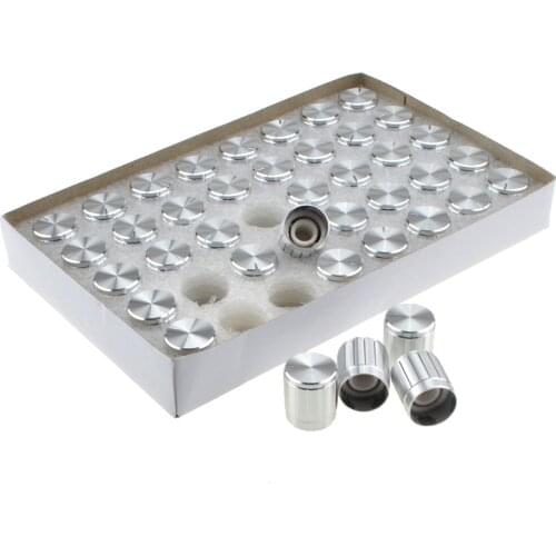40PCS/Lot Sliver/Black/Glod Metal 6 MM Knurled Shaft Insert Potentiometer Control Knobs Switch Cap 15mm Dia. x 17mm Height