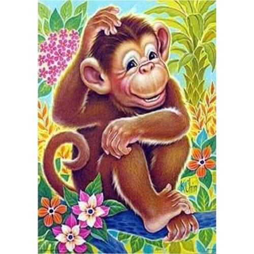 5D diamond painting full diamond cartoon monkey mosaic embroidery decoration home decoration