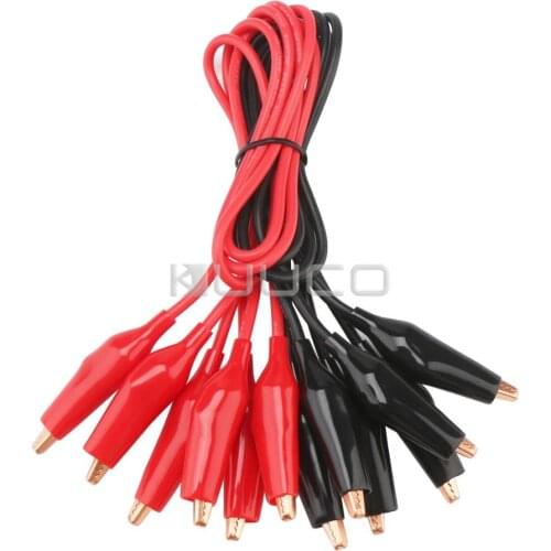 6 PCS/LOT Electrical Leads Alligator Clips Test Leads 8A 50cm Double-ended Crocodile Clips Roach Clip Jumper Wire Battery