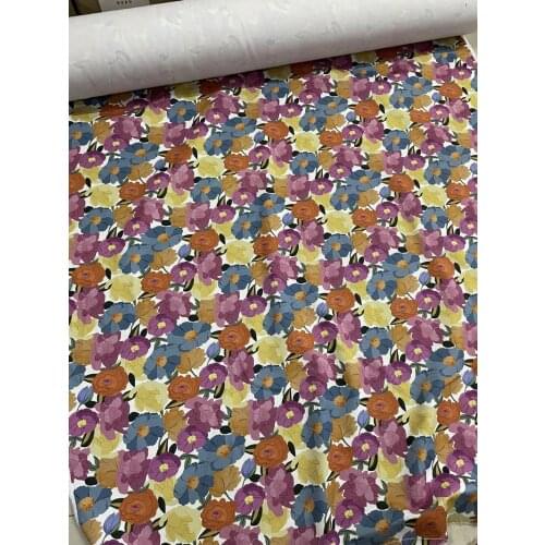 90cm/piece a2084 Flower printed fabric is suitable for clothing coat DIY fabric designer fabric