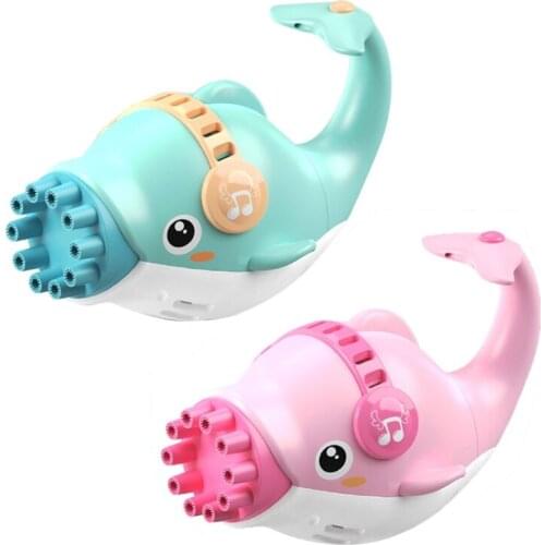 Automatic Dolphin Bubble Toy with Upgrade 10 Holes Blower Swimming Pool Outdoor Toy Green/Pink Options Bathroom toys Baby gift