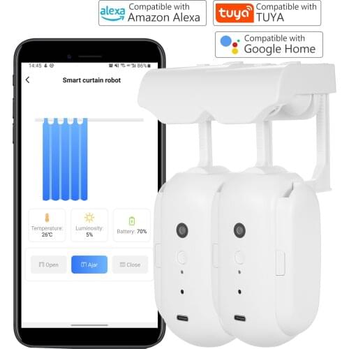 Automatic Curtain Opener Closer Robot Wireless Smart Curtain Motor Timer Voice Control Smart Home Automation Device