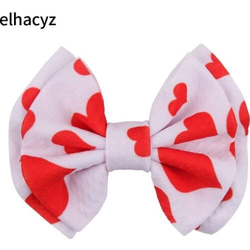 1PC 2021 New Chic Print 4" Waffle Fabric Hair Bow with/without Clip for Girls Popular Headwear Kids Soft DIY Hair Accessories