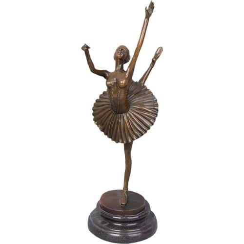 Ballerina Bronze Statue Modern Female Ballet Dance Sculpture Figurine Art Girl Room Decoration Amazing Gifts