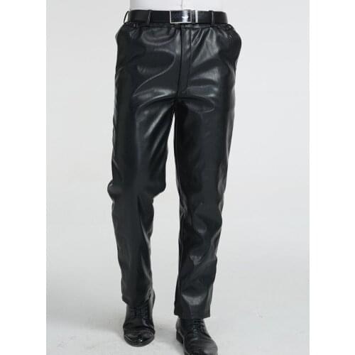 Black fashion leather pants mens trousers Plus velvet warm pantalones hombre cargo harem pants for men pantalon homme korea b417