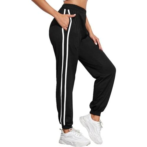 Black Womens Legging Pants High Waist Hot Sale Fitness Female Full Length Running Pants Comfortable Loose Formfitting Yoga Pant