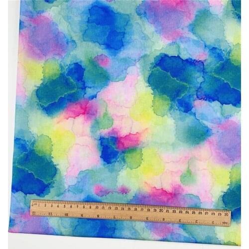 110cm Width Water color blooming Cotton Fabric Cloth Sewing Quilting Fabrics For Patchwork Needlework DIY Purse cheongsam