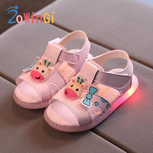 Size 21-30 Child Glowing Sandals Breathable Girls Summer Shoes Beach Sandals 2021 New Led Shoes for Girls sandalia infantil
