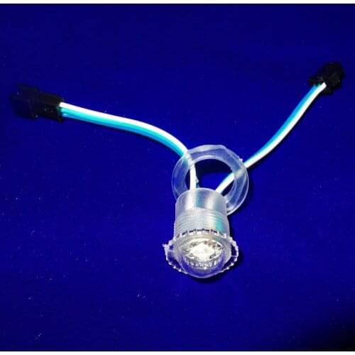 16mm diameter;DC5V;WS2811 addressable RGB full color led smart module;0.24W(one 5050 SMD LED);IP68;transparent cover