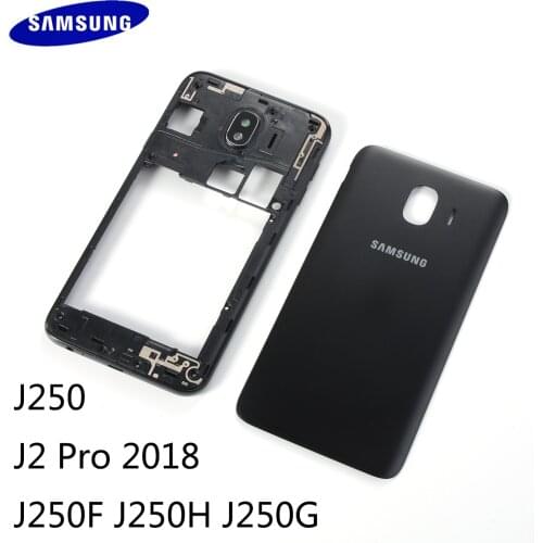 For Samsung Galaxy J2 Pro 2018 J250F J250 Housing Middle Frame Cover+Battery Back Cover Rear Door Replacement Repair Parts