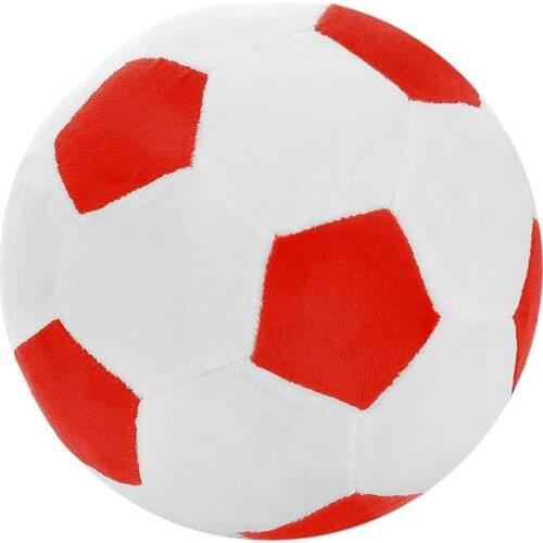 Soccer Sports Ball Throw Pillow Stuffed Soft Plush Toy For Toddler Baby Boys Kids Gift, 8 inch L X 8 inch W X 8 inch H, Red
