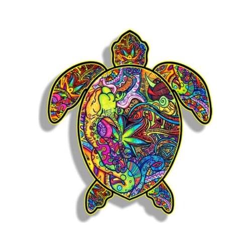 Graffiti Colorful Sea Turtle Sticker Beach Cup Laptop Car Vehicle Window Decal Moto Sport Start Racing Tuning Laptop Trunk