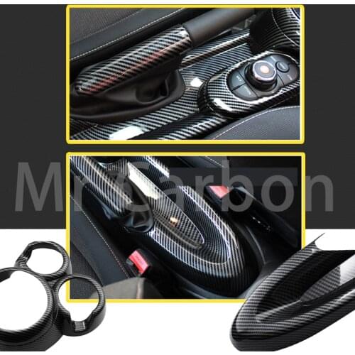 Carbon Shift lever Panel Decorative Shell Protective Cover For BMW MINI ONE Cooper S F55 F56 F57 Car Interior Stickers Supplies