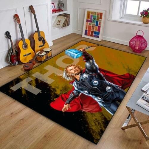 Disney Marvel Thor Iron Man Printing Carpet Boys Kids Multiple Patterns Rug Bathroom Non-slip Mat Home Decoration Door Mat