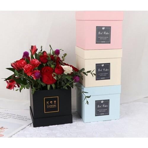 Square DIY Candy Gift Box Velvet Bouquet Valentines Flower box Handmade Favor Package Home Christmas Party Wedding Decoration