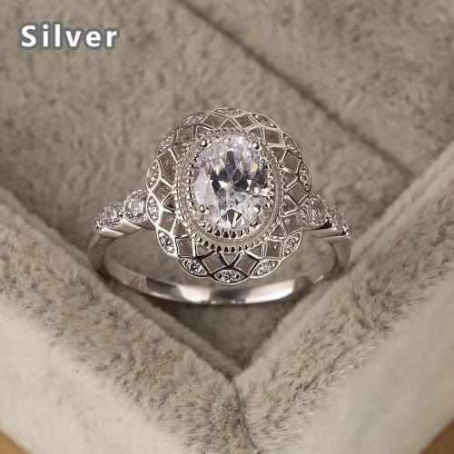Hot selling Europe and the United States fashion 925 sterling silver ring hollow platinum zircon crystal jewelry gift umbrella