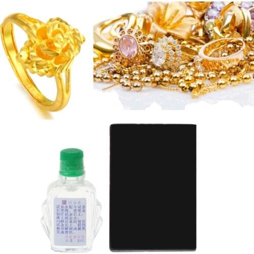 Practical Acid Test Kit Silver Platinum Gold Testing Touchstone Jewelry Tool Set A0KD