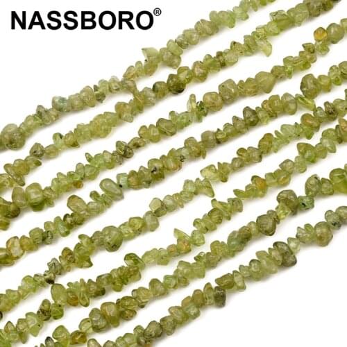 Natural Stone Olive Green Irregular Chip Gravel Beads For Jewelry Making Diy Bracelet Necklace Jewellery 58cm/strand