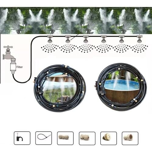 Nebulizer Sprinkler Water Spray Cooling System Watering Irrigation Mister Fog Mist System 6M/12M