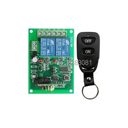 New DC12V 2CH 10A wireless remote control switch system teleswitch 1X Transmitter + 1X Receiver relay smart house z-wave