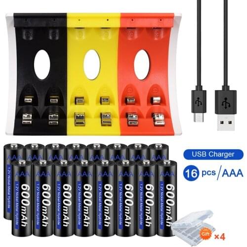 2021 New 1.2V AAA rechargeable battery 600mah AAA 1.2V Ni-MH echargeable batery for led light toy mp3 light Bateries