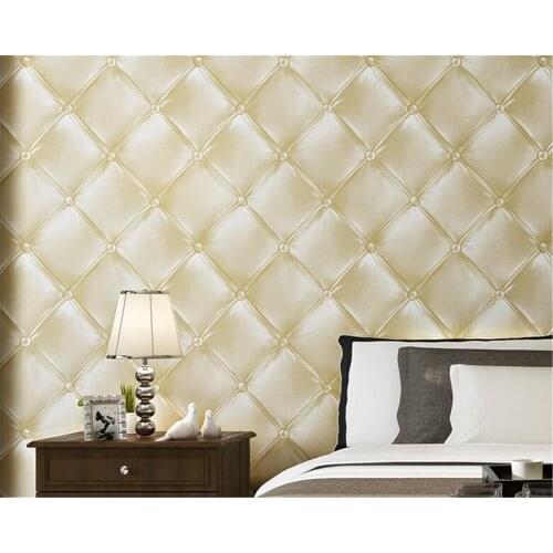 Beibehang papel de parede European luxury simulation leather 3D stereo TV background wallpaper simple soft wallpaper