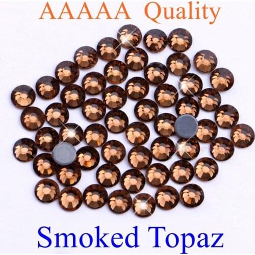 Top Quality! Smoked Topaz Hotfix Rhinestones SS6 SS10 SS16 SS20 Flatback Diamond Strass Crystals With Glue